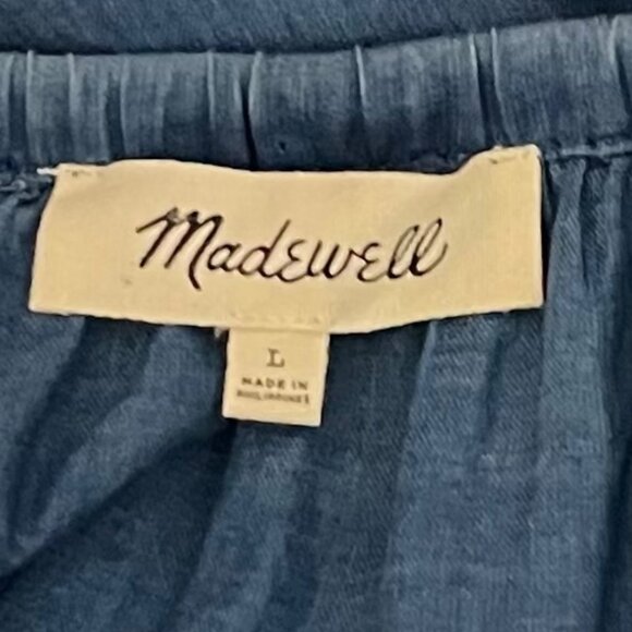 Madewell Large Indigo Chambray On Off Shoulder Top - Picture 5 of 7